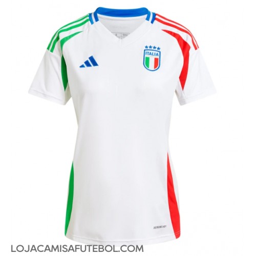 Camisa de Futebol Itália Equipamento Secundário Mulheres Europeu 2024 Manga Curta
